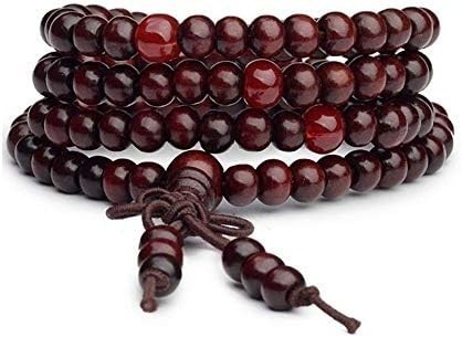 Collier tibétain bois mala - en,