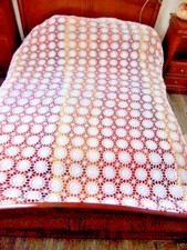 DESSUS DE LIT - COTON BLANC fait main au crochet - 260 x 220 cm (MA-07)