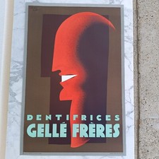 Jean CARLU. AFFICHE PUBLICITAIRE "DENTIFRICES" GELLE FRERES