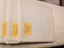 Le Jacquard Français -  Service  nappe ovale coton damassé blanc / 12 serviettes