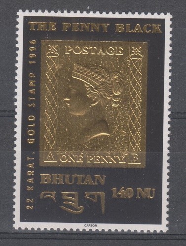 Bouthan 1129 penny black - -, (penny