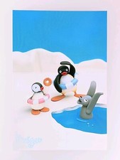 Carte postale originale du Japon Pingu, Pinga, Robby Pingu × Mister Donut