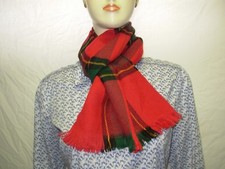 COURTELLE Écharpe Tartan rouge Mixte Vintage (42)