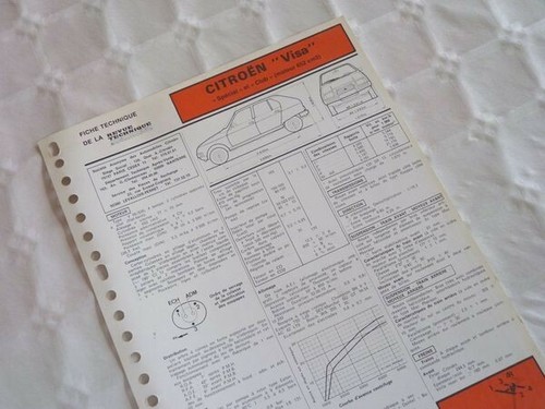 Fiche technique citroën visa - technique,