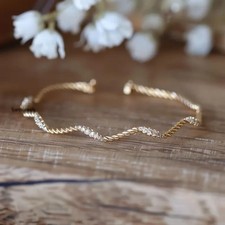 Bracelet Bangle Wavy En Or