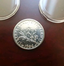 PIECE DE MONNAIE  1 FRANC SEMEUSE 1906 En SUP .