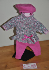 ?Vetement COROLLE 30 Cm Chemisier Haut Fleurie Legging Rose Beret Poupon Poupée