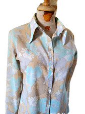 Chemisier chemise femme St Michael VINTAGE 70 cotton woman blouse T.36 sz S