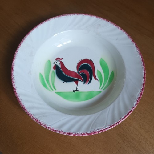 Ancienne assiette coq - , en