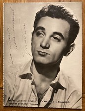 Charles Aznavour Autographe sur Photo Publicitaire Ducretet 22x17
