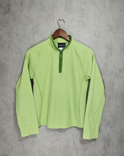 Top polaire vert polaire côtelé Patagonia Synchilla vêtements de sport col zi...