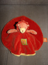 Doudou Plat Réversible Moulin Roty Les Loustics Lion Orange Eléphant Jaune