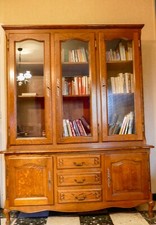 Bibliothèque vitrine avec portes et tiroirs