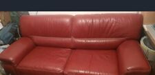 Canapé 2 places en cuir bordeaux en parfait état 