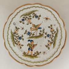Ancienne Assiette Reproduction Vieux Moustiers Années 70 Décors Moustiers