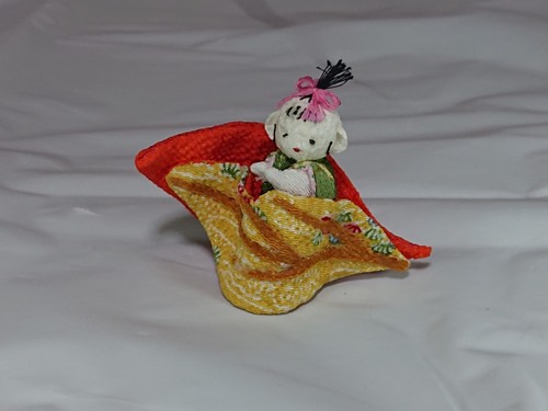 Poupée kimono chirimen leaf - kimono,