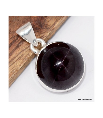 Pendentif rond grenat - pendentif,