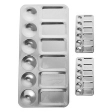  Palette de mélange de peinture rectangulaire en métal, 3 pièces, plateau de