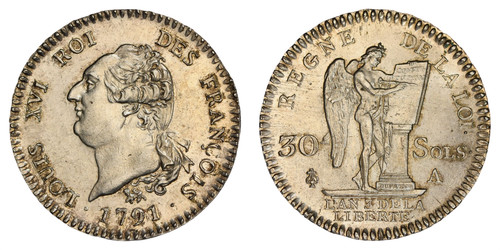 Louis xvi sols 1791 - louis, 30