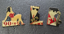 Pin’s Lot de 3 Musique Année 90 Cigarettes Winston Pin-Up Saxo Batterie (85)
