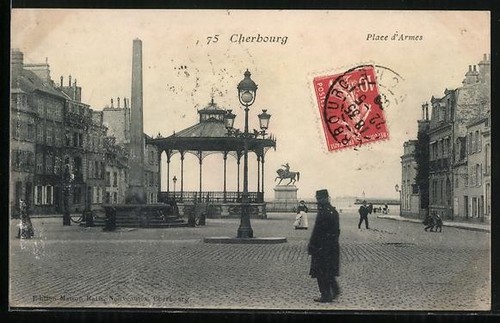 Cpa cherbourg place armes - cpa, d´armes
