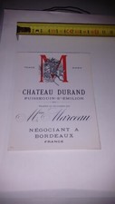 Etiquette Vin Château DuranD