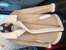 veste fille simili cuir daim beige 11-12 ans taille 140 cm