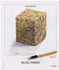 PUBLICITE ADVERTISING 054 1978 PARKER stylo par CESAR le Sculpteur