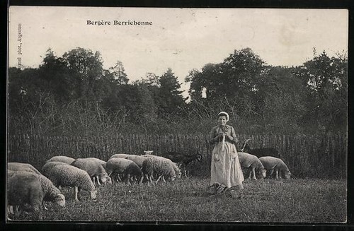 Carte postale bergère - carte,