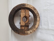 roue En Bois de machine Outill ancienne Poulie Diamètre 35 cm 