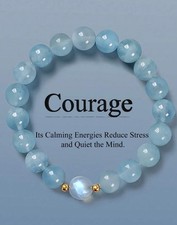 Bracelet En Cristal Aigue-Marine Bleu Bijoux Porté Bonheur Pierre Précieuse