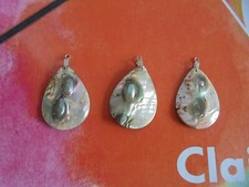 Pendentif boucle d'oreille en nacre ormeau véritable  hauteur de 3,8 cm neuf