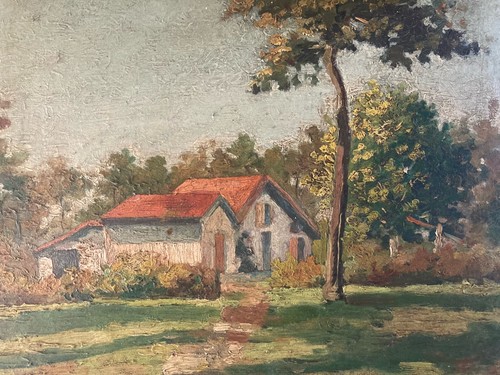 Peinture huile panneau carton - peinture,