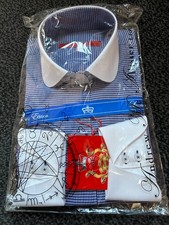 Chemisier neuf bleu col blanc