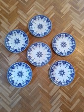 Sarreguemines Modèle Cluny 6 Assiettes Faïence A Dessert Ou Entremets Polychrome