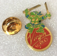 pin's  lapel pins vintage tortue ninja Virgin vidéo doré