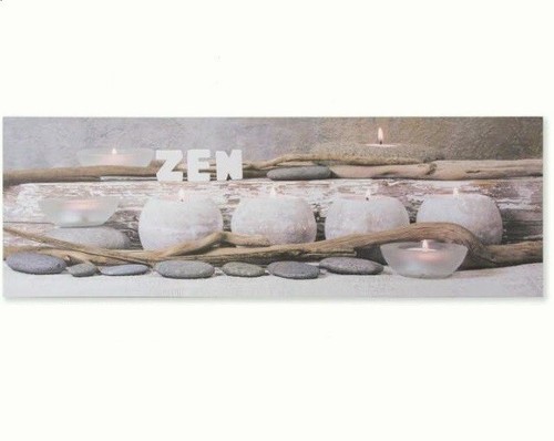 Cadre toile tableau zen bougie - tableau,