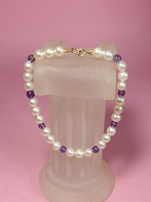 bracelet or 18 carats améthyste Perle De Culture