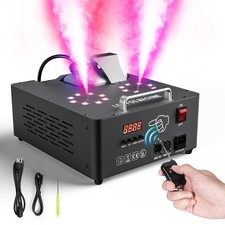 Machine à Brouillard 2000W Double Tube Réglable Fumée 8+ 8 RGB 3 en 1 LED Coloré