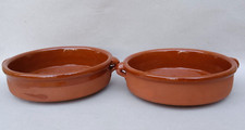 2 plats en terre cuite gratin table cuisson au four vintage service céramique  