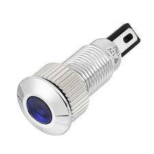 Voyant LED 12V 8mm bleu métal