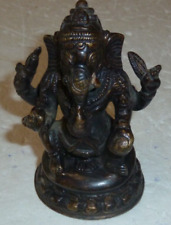 beau bronze indien vintage de Ganesh à patine noir, avis aux collrctionneurs!!!