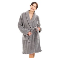 Robe de chambre femme peignoir d'intérieur polaire microfibre poches ceinture