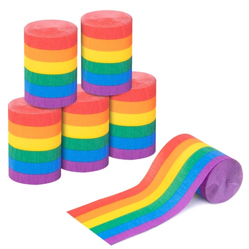 Rolls rainbow crepe paper - rainbow,