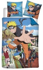 Manga Déco - Parure de Lit Coton Enfant Naruto - Housse de Couette 140x200 Taie 