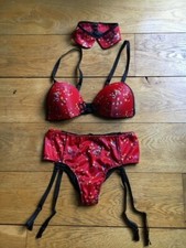 Ensemble lingerie neuf col push up culotte jaretelles kimono T 36 NEUF