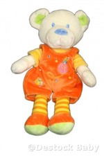 Doudou peluche ours orange