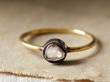 Bague Solitaire Diamant Polki