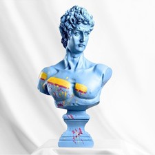 Sculpture David design pop art fait main, grande statue de mythologie...