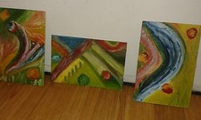 Triptyque tableau isorel